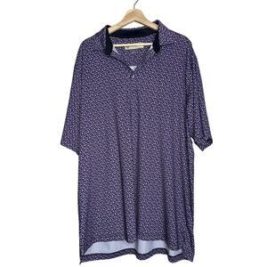 Donald Ross Sportswear XL Purple Pink Floral Golf Polo Shirt Men’s